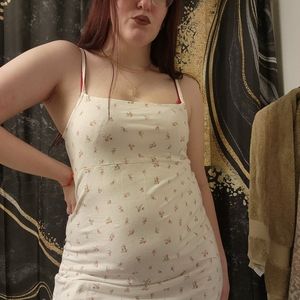 H&M Dress - Medium - White Pink Floral - Sleeveless - NWOT